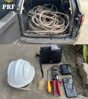 PRF prende casal suspeito de furto de fios elétricos em Campo Alegre