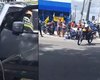 Motorista de caminhão avança sinal vermelho e provoca acidente com carro e moto