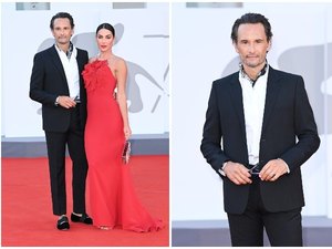 Rodrigo Santoro e Mel Fronckowiak brilham no red carpet do Festival de Veneza