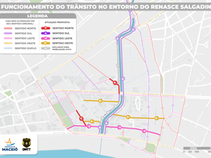 Saiba como fica o funcionamento do trânsito no entorno do Riacho Salgadinho