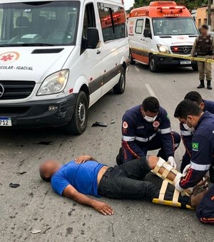 Pedestre sofre fraturas nas duas pernas após ser atropelado por van em Igaci
