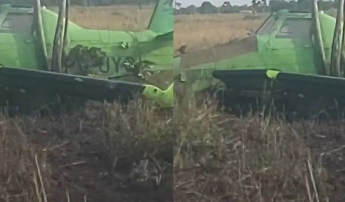 Cenipa investiga razões de pane em avião agrícola que fez pouso forçado na cidade de Pilar