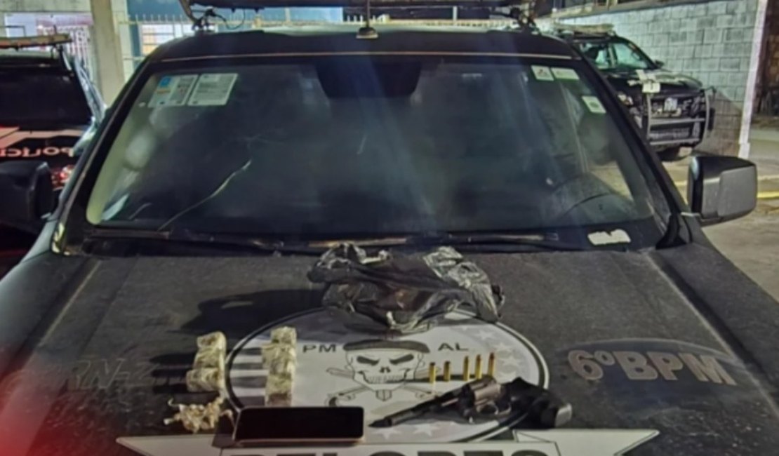 Suspeito de tráfico morre após troca de tiros e polícia apreende arma e drogas em Porto Calvo