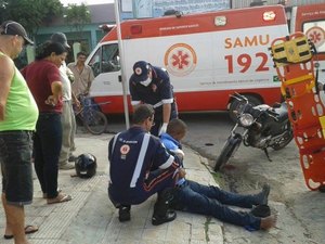 Acidente deixa motociclista ferido no Centro de Arapiraca