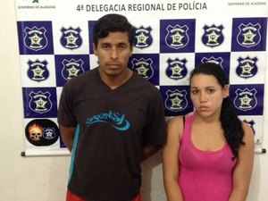 Casal acusado de praticar assaltos em Arapiraca é preso na tarde desta quarta-feira