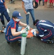 Motociclista derrapa e cai no bairro São Luís