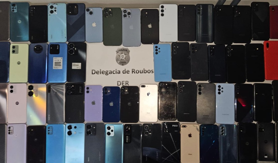 Polícia Civil de Alagoas recupera 63 celulares roubados