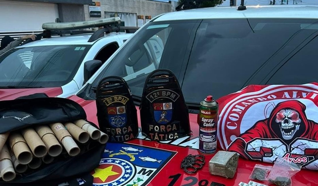 PM frusta ataque de organizada em dia de clássico e prende suspeito com drogas e soco inglês