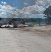 Trabalhadores da Usina Santa Clotilde bloqueiam BR-101, em Rio Largo