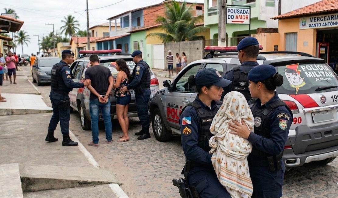 Bebê é encontrado sozinho em casa e pais são presos na Barra de Santo Antônio