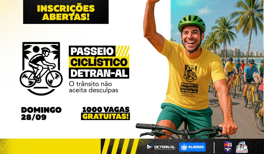 Detran abre inscrições gratuitas para o 1º Passeio Ciclístico