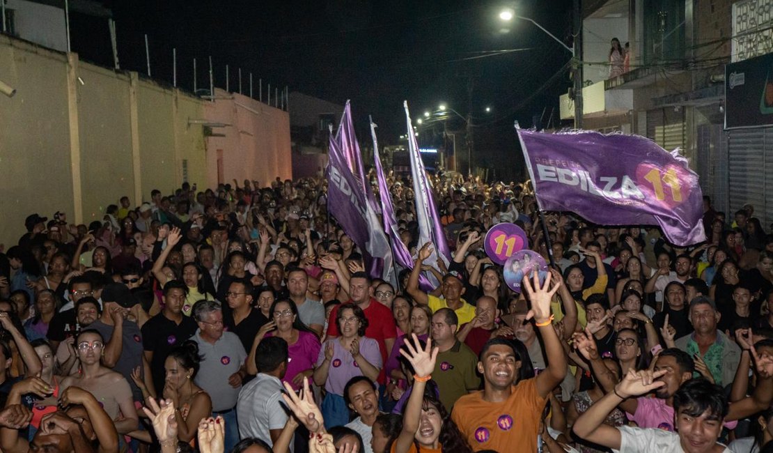 Edilza reúne milhares de pessoas durante agenda de campanha no fim de semana em Lagoa da Canoa