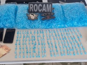 Polícia prende traficante e apreende 150 pinos de cocaína em Arapiraca