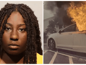 EUA: Mulher deixa filhos em carro para praticar furtos e veículo pega fogo