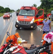 Colisão entre motos deixa feridos na AL 101 Norte em Maragogi