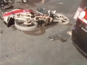 Motociclista fica ferido após colidir contra carro na Rota do Mar, em Maceió
