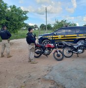 Motociclistas tentam fugir mas PRF prende suspeitos e apreende motocicleta roubada 