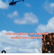 Helicóptero 'derrama' santinhos em Porto Real do Colégio com foto do prefeito e candidato que ele não apoia