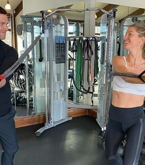 Gisele Bündchen e Tom Brady treinam juntos: 'Sem dias de folga'