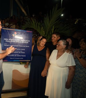 Prefeito Lucas Santos entrega praça totalmente revitalizada e ampliada no Quilombo Mumbaça, em Traipu