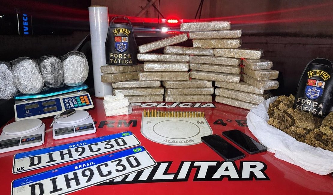 Integrantes de facção são presos com mais de 30 kg de maconha em Maceió