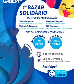 Grupo de apoio realiza bazar solidário em prol de pessoas em vulnerabilidade social em Arapiraca