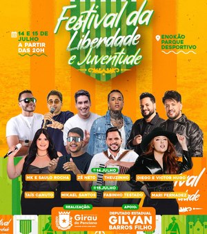 Festival da Liberdade e Juventude traz música, esporte e cultura para Girau do Ponciano