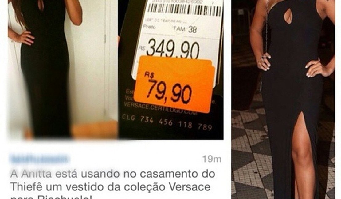 Anitta usa vestido de 79 reais em casamento de Fê Souza e Thiaguinho