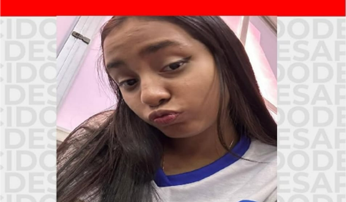 Adolescente de 13 anos desaparece em Maceió e família pede ajuda para encontrá-la