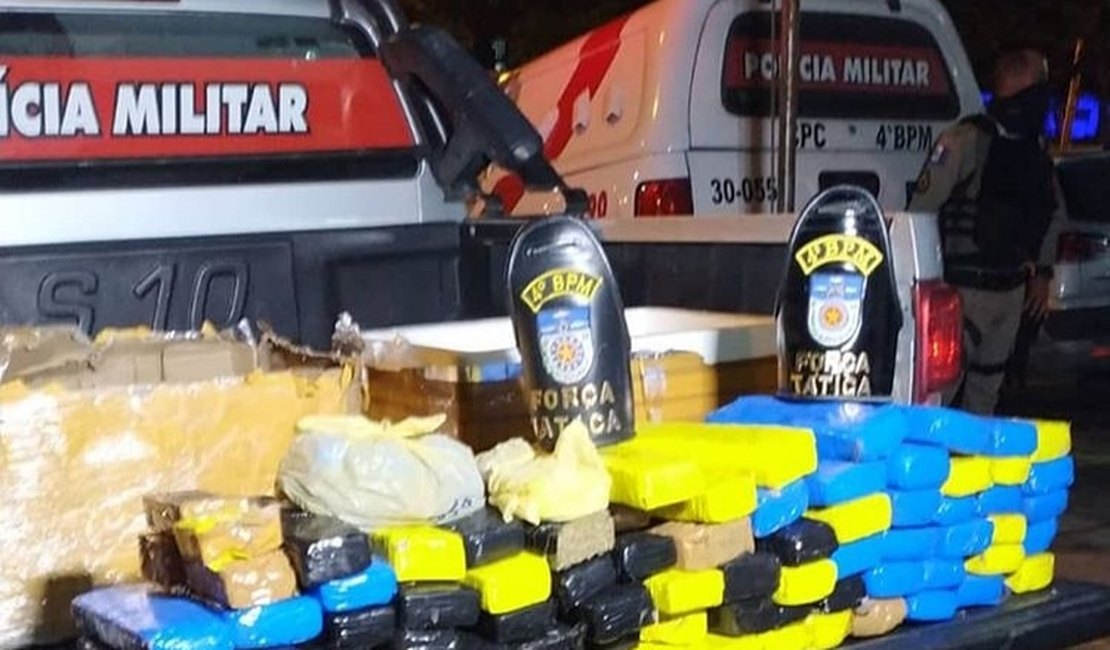 Polícia apreende mais de 46 quilos de maconha em transportadora