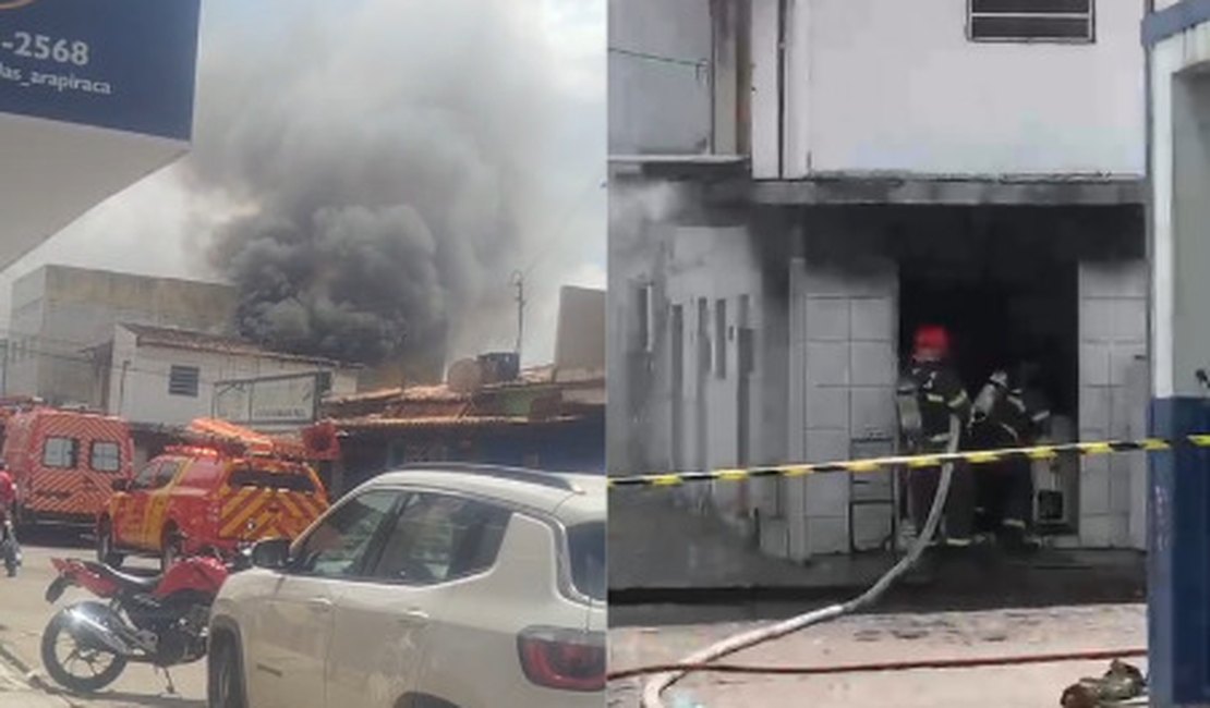 [Vídeo] Incêndio atinge oficina de conserto de eletrodomésticos em Arapiraca