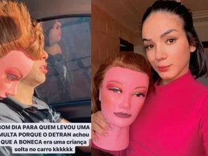 Influencer é multada no DF por levar boneca sem cinto: “Rindo de nervoso”