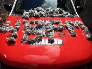 PM apreende 2 quilos de maconha em uma residência na Gruta de Lourdes