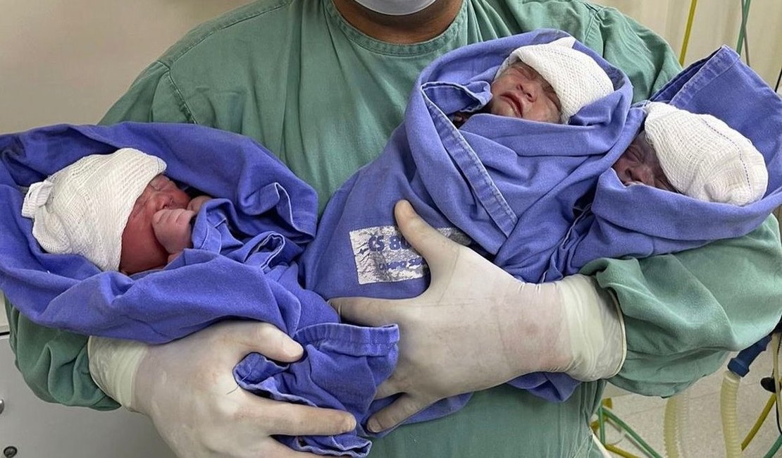 Trigêmeos nascem de parto humanizado no Hospital Regional de Arapiraca