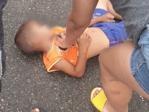 [Vídeo] Imagens mostram momento que criança é atropelada em Arapiraca