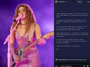 Shakira agradece mensagens dos fãs após ser hospitalizada