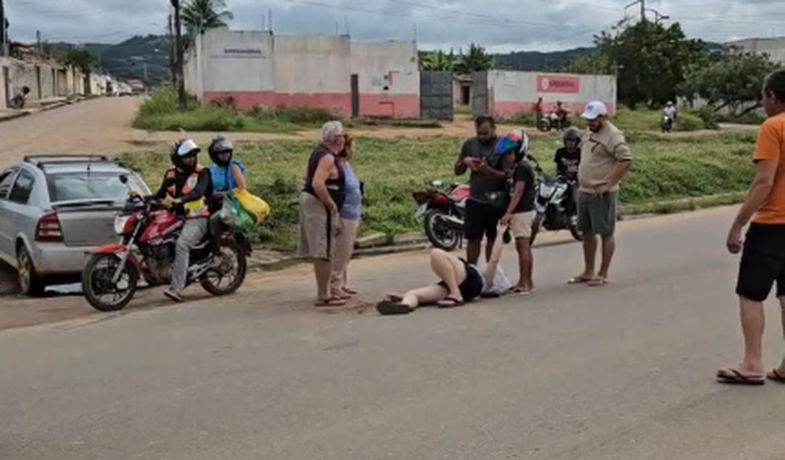 Acidente entre moto e carro é registrado na BR-316, em Palmeira dos Índios