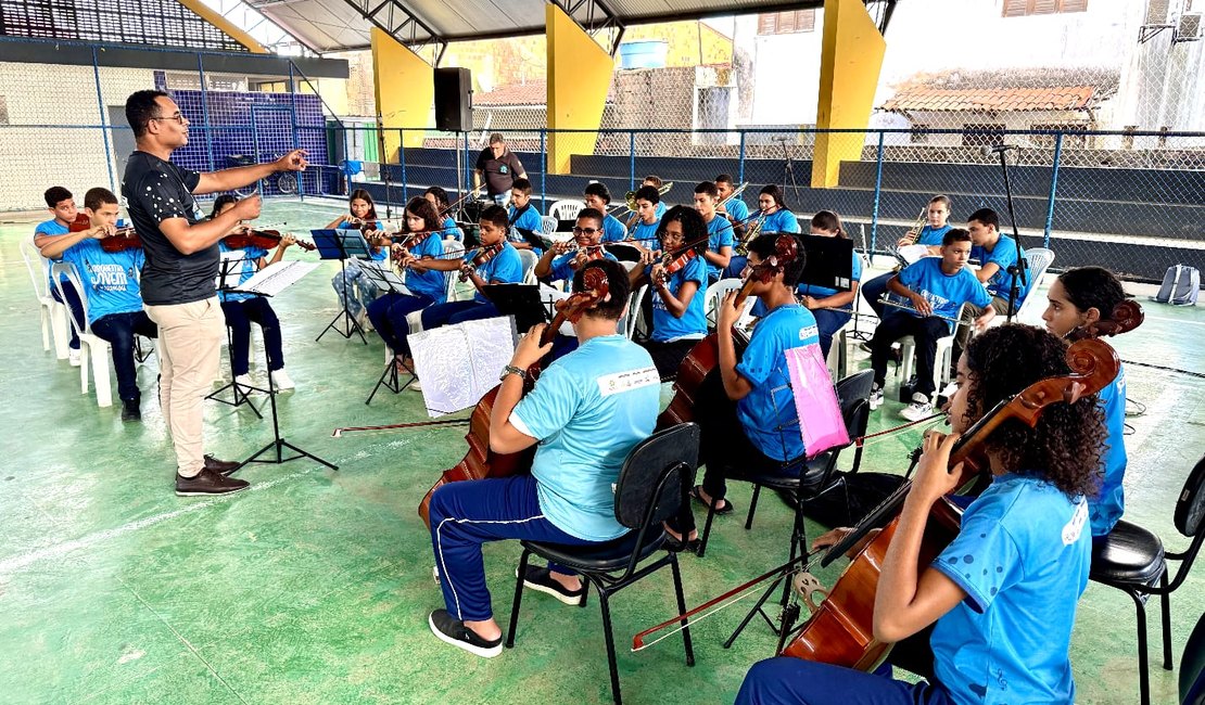 Núcleo de Orquestra Jovem de Maragogi faz apresentação no povoado São Bento