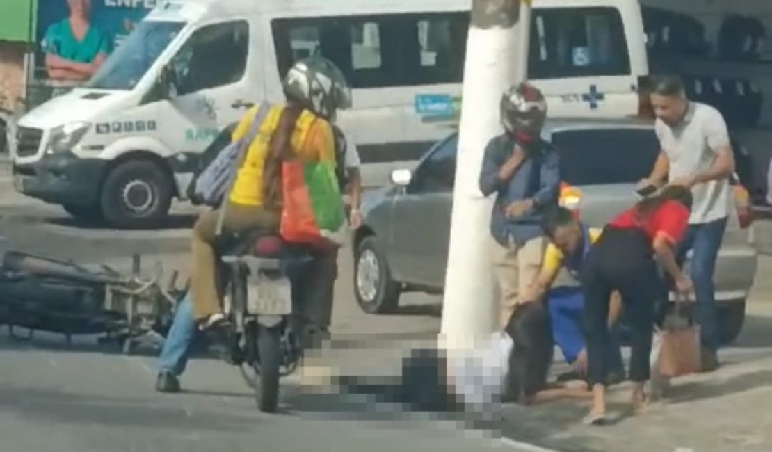 [Vídeo] Mulher é atropelada enquanto atravessava na faixa na Av. Fernandes Lima