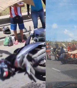 Acidente entre moto e caminhão deixa mulher morta Av. Josefa de Melo, em Maceió