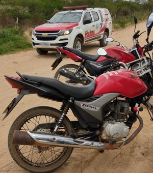 Polícia Militar recupera motos escondidas em matagal na zona rural de Girau do Ponciano