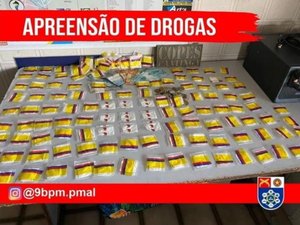 Polícia apreende 130 papelotes de cocaína e prende suspeitos de tráfico, em Delmiro Gouveia