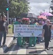 [Vídeo] Trabalhadores do Hospital Veredas voltam a bloquear Av. Fernandes Lima