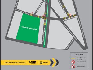 SMTT define novo fluxo de veículos perto do estádio municipal