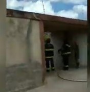 Residência pega fogo após explosão no bairro Eldorado