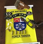 Homem é preso com maconha, cocaína a arma de fogo em Estrela de Alagoas
