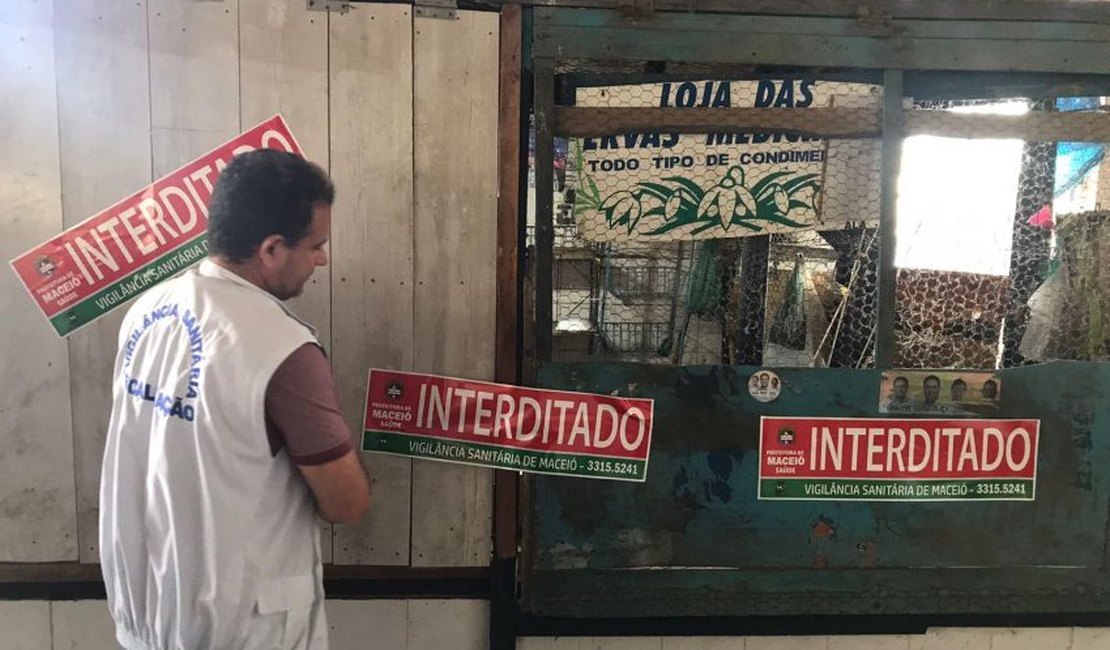 Vigilância Sanitária interdita estabelecimento no Mercado Público do Jacintinho