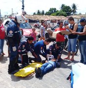 Colisão entre carro e motocicleta deixa motoboy ferido em Arapiraca