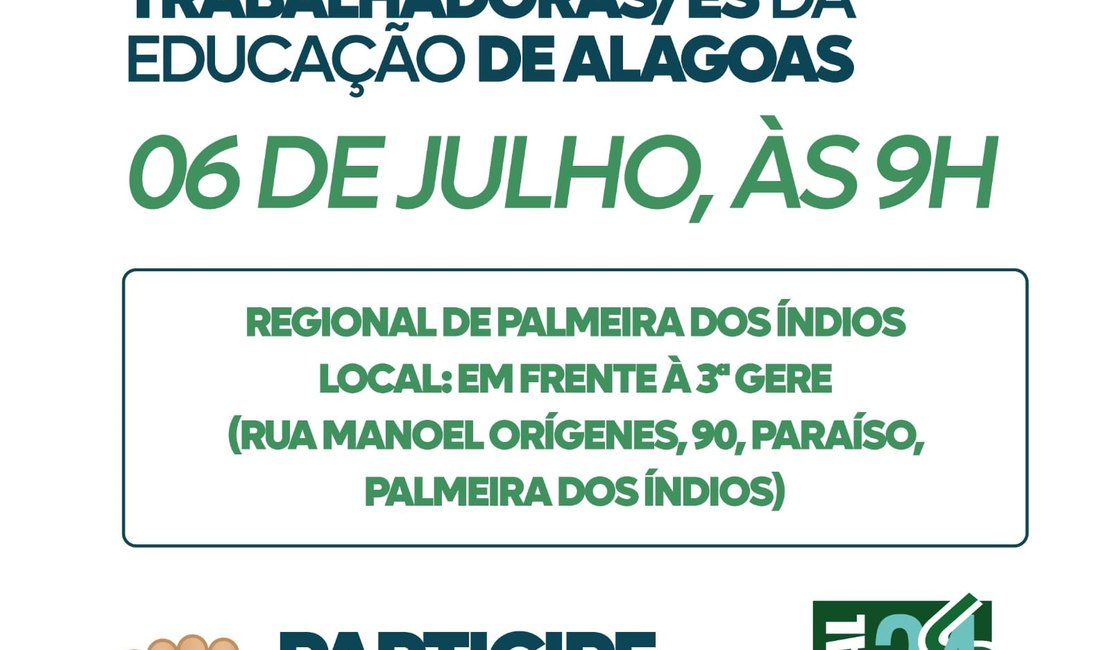 Trabalhadores da educação realizará manisfestação na manhã desta quinta (6) em Palmeira