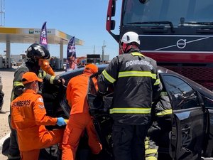 Motorista fica ferido após carro colidir com carreta na AL-220, em Arapiraca